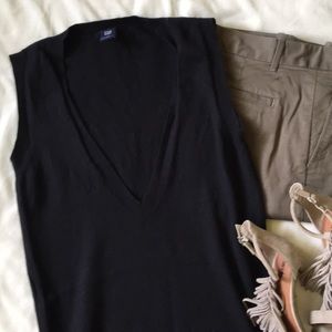 [ GAP Cashmere Blend V-neck Sleeveless Sweater ] s
